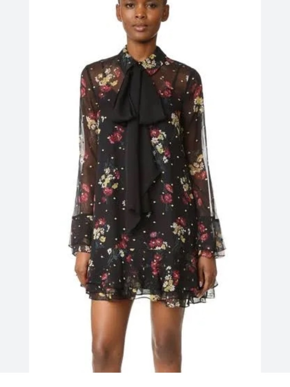 Cinq a Sept Stevie Gilded Daisy Sheer Mini Dress - Picture 2 of 8